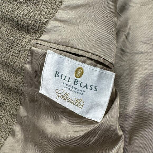 Blazer Men's 42R Wool Bill Blass Tweed Vintage Brown/Tan Sport Coat Jacket - Picture 10 of 13